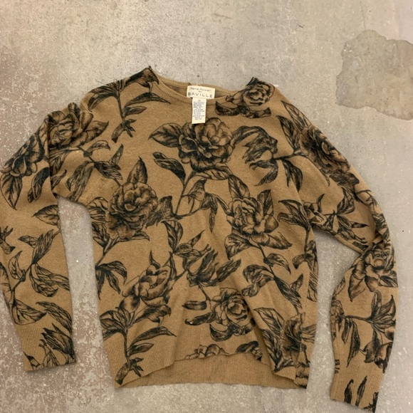 Vintage Rena Rowan lambs wool angora Floral Print Sweater - Picture 1 of 3